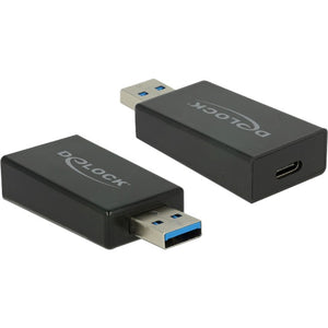 Delock converter usb 3.1 type-a > usb type-c adapter (zwart, 65689)