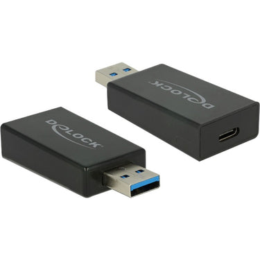 Delock converter usb 3.1 type-a > usb type-c adapter (zwart, 65689)