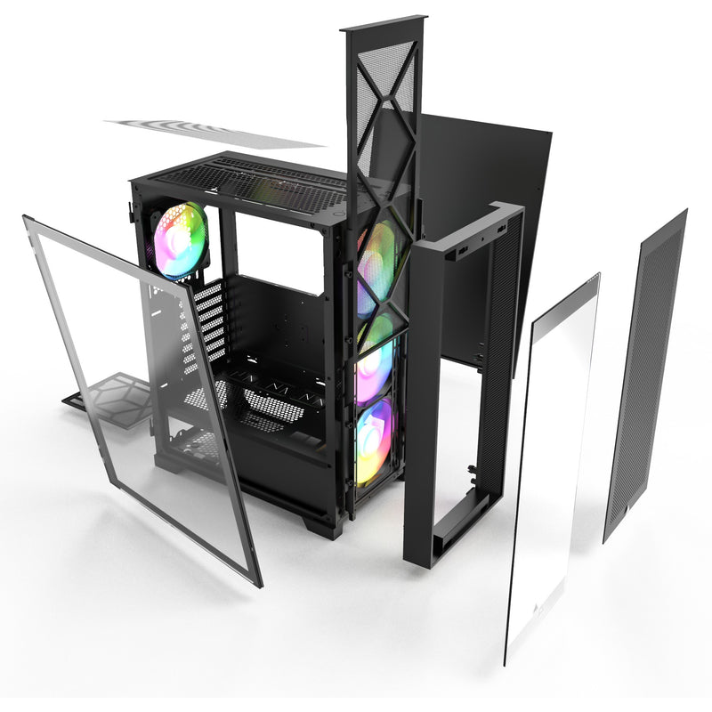 Load image into Gallery viewer, Montech air 1000 premium midi tower behuizing (zwart | 3x usb-a | tempered glass)
