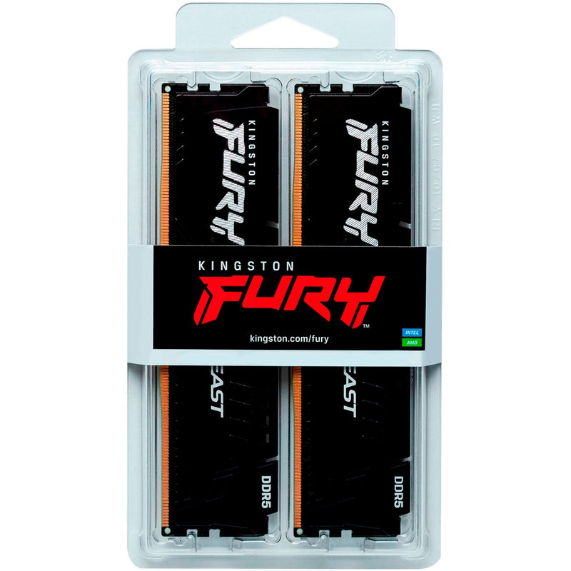 Load image into Gallery viewer, Kingston fury beast 64 gb ddr5-6000 (2x 32 gb) werkgeheugen (zwart, kf560c30bbek2-64, xmp 3.0, expo 1.1)
