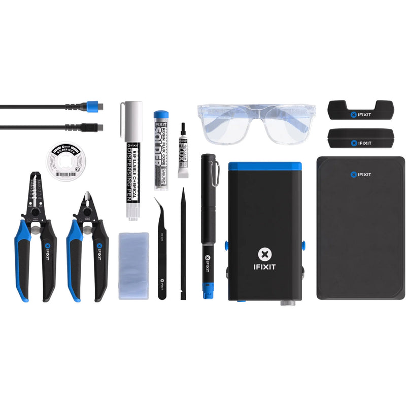 Afbeelding laden in galerijviewer, Ifixit fixhub power series soldeer toolkit soldeerbout (zwart blauw, 100 watt, usb-c, powerstation)
