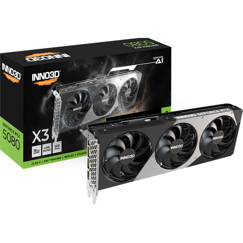 ギャラリービューアに画像をロードする, Inno3d geforce rtx 5080 x3 grafische kaart (dlss 4, 3x displayport, 1x hdmi 2.1)
