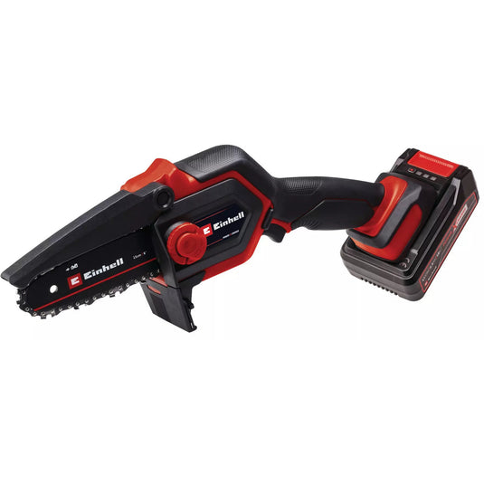 Einhell ge-ps 18 15 li bag kit accu mini kettingzaag snoeizaag (zwart rood, 1x 2.5 ah power x-change accu en oplader inbegrepen)