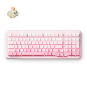 Mchose k99 v2 wireless gasket mount mechanical keyboard (lichtroze, us lay-out (qwerty), kailh box icy creamsicle, 99%, rgb, pbt keycaps, hot-swap, 2.4 ghz | bluetooth | usb-c)
