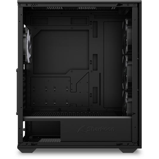 Sharkoon vk4 argb midi tower behuizing (zwart | 2x usb-a | rgb | tempered glass)