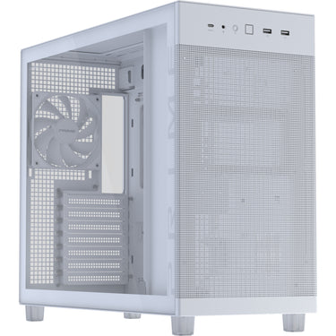 Asus prime ap303 - tempered glass panel midi tower behuizing (wit | 2x usb-a | 1x usb-c | tempered glass)