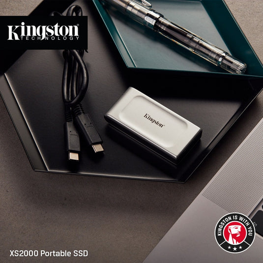 Kingston xs2000 portable 1 tb externe ssd (zilver zwart, sxs2000 1000g, usb-c 3.2 (20 gbit s))