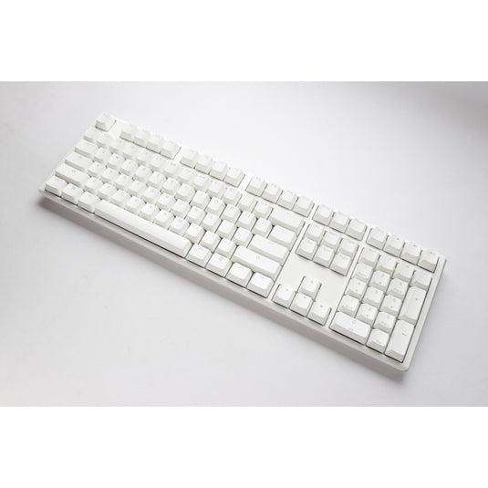 Ducky one 3 classic pure white, toetsenbord (wit, us lay-out, cherry mx blue, rgb led, double-shot pbt, hot-swappable, quack mechanics)