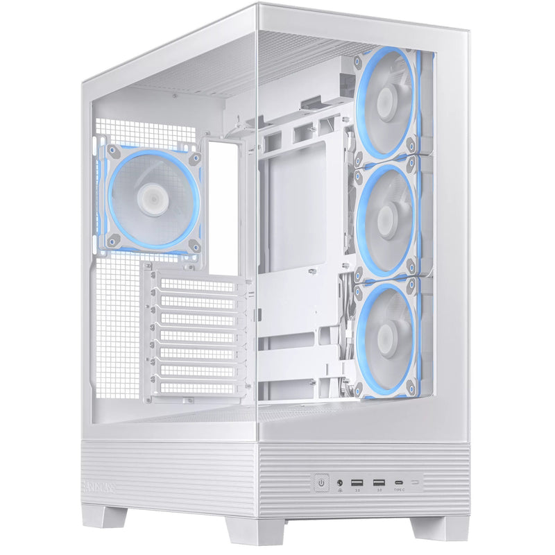 Load image into Gallery viewer, Asus a31 plus midi tower behuizing (wit | 2x usb-a | 2x usb-c | tempered glass)
