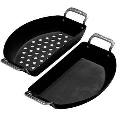 Kamado joe karbon steel half moon pan set bak- braadpan