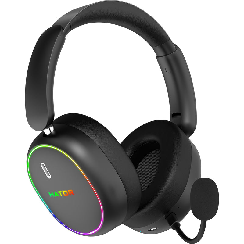 Afbeelding laden in galerijviewer, Hator phoenix 2 wireless over-ear gaming headset (zwart, rgb, 2.4ghz bluetooth 5.4 usb-c)
