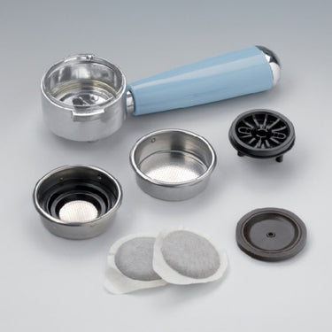 Ariete vintage espressomachine 1389 15 (lichtblauw wit)