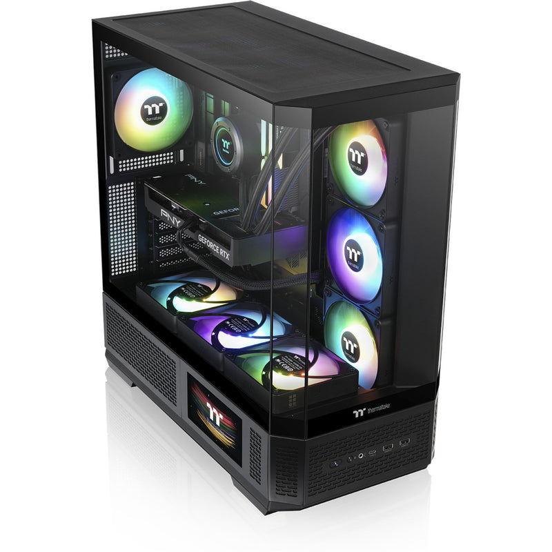 Load image into Gallery viewer, Thermaltake view 370 tg argb midi tower behuizing (zwart | 2x usb-a | 1x usb-c | rgb | tempered glass)
