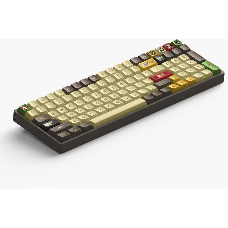 Load image into Gallery viewer, Iqunix f97 happy ape wireless mechanical keyboard, gaming toetsenbord (bruin geel, us lay-out, iqunix moonstone turbo, rgb leds, 96%, hot-swappable, pbt, 2.4ghz | bluetooth 5.1 | usb-c)
