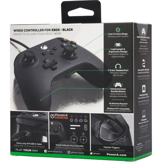 Powera bedrade controller voor xbox series x|s (zwart, xbox series x|s, xbox one, pc)