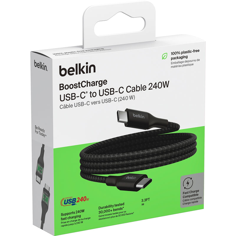 Load image into Gallery viewer, Belkin boostcharge usb-c > usb-c kabel (zwart, 1 meter, 240 w)
