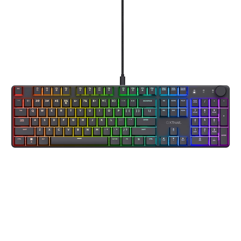 Chargez l'image dans la visionneuse de la galerie, Trust gxt 866 torix mechanisch gaming toetsenbord (zwart, us lay-out (qwerty), huano red, 100%, rgb)
