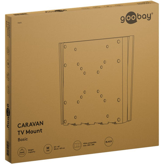 Goobay tv wall mount caravan fixed (m), 23 to 42 inch wandmontage (zwart)