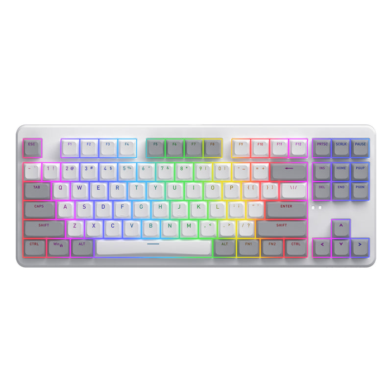 Chargez l'image dans la visionneuse de la galerie, Hator rockfall 3 tkl wireless rgb mechanisch gaming toetsenbord (wit, us lay-out (qwerty), hator aurum orange, 80% (tkl), rgb, pbt keycaps, hotswap, 2.4 ghz bluetooth usb-c)
