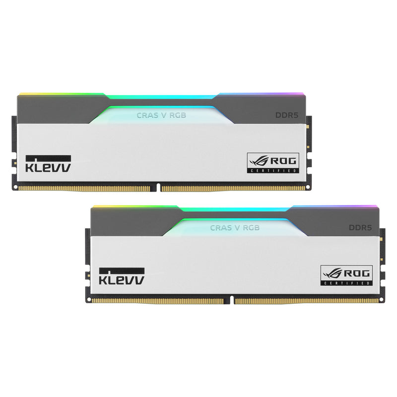 Load image into Gallery viewer, Klevv cras v rgb rog 32 gb ddr5-6200 (2x 16 gb) werkgeheugen (wit, kd5agua80-62b320p, xmp, expo)
