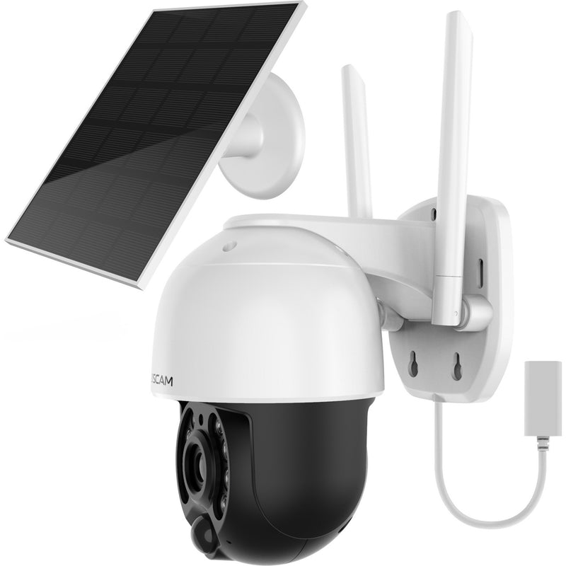 ギャラリービューアに画像をロードする, Foscam b4, 100% draadloze 2k 4mp pan tilt batterijcamera (wit)
