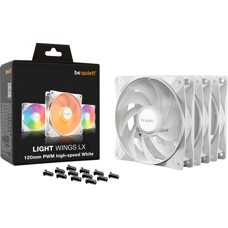ギャラリービューアに画像をロードする, Be quiet! light wings lx pwm high-speed rgb case fans (wit, 3 stuks, 120 x 120 x 25 mm)

