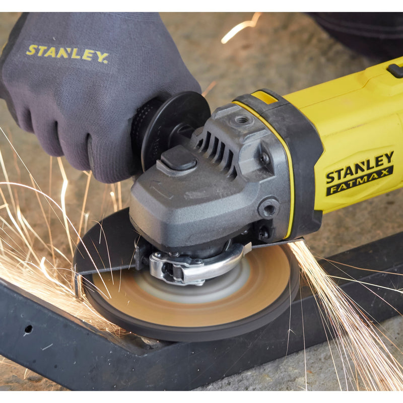 Load image into Gallery viewer, Stanley fatmax v20 18v haakse slijper (geel zwart, koffer, 2 accu's (4.0ah) en oplader (4a) inbegrepen)
