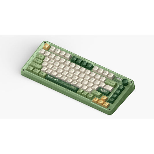Iqunix zx75 camping wireless mechanical keyboard (groen, us lay-out (qwerty), cherry mx silent red, 75%, rgb leds, hot-swappable, double-shot pbt, 2.4ghz | bluetooth 5.1 | usb-c)