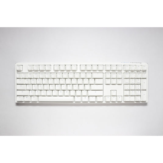 Ducky one 3 classic pure white, toetsenbord (wit, us lay-out, cherry mx blue, rgb led, double-shot pbt, hot-swappable, quack mechanics)