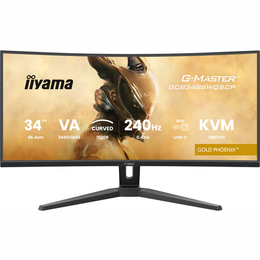 Iiyama g-master gold phoenix gcb3486wqscp-b1 34 curved ultrawide gaming monitor (zwart, 2x hdmi, displayport, 2x usb-a, 2x usb-c, rj-45, 240 hz)