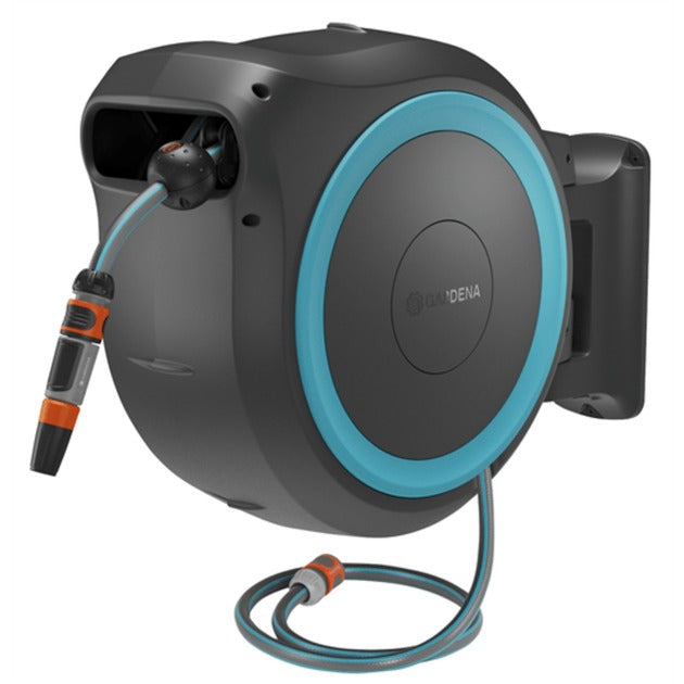 Load image into Gallery viewer, Gardena 35 m wand-slangenbox powerroll xl slanghaspel (grijs turquoise, 35 meter, accu en oplader inbegrepen, power for all alliance)
