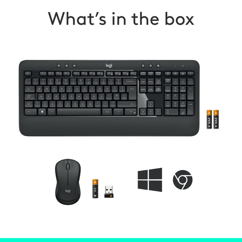 Afbeelding laden in galerijviewer, Logitech mk540 advanced draadloze desktopset (donkergrijs, eu lay-out (qwerty), 1000 dpi)
