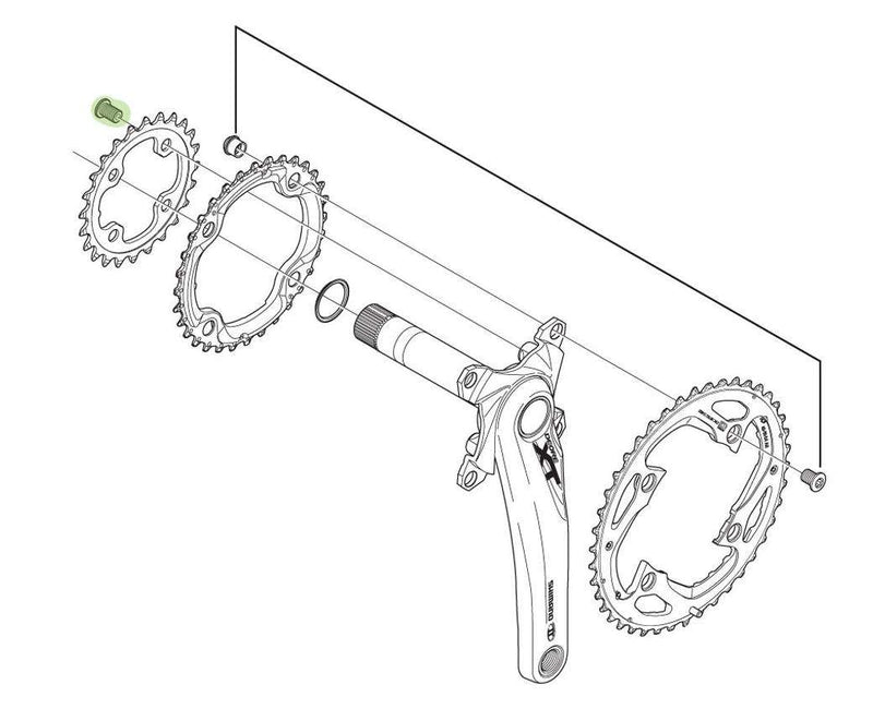 Load image into Gallery viewer, Shimano kettingbladboutset M8x10.1 FC6800 (4st)
