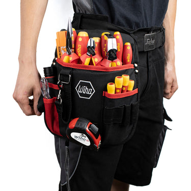 Wiha gereedschapset elektricien gereedschapsset (rood geel, assorti, 18-dlg. incl. heuptas)