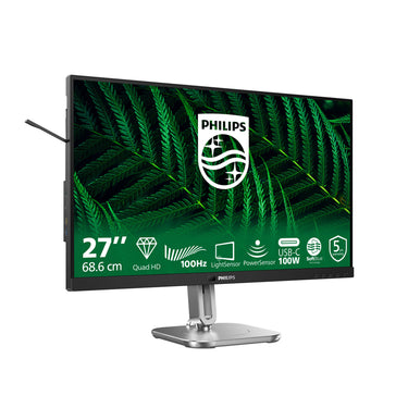Philips 27b2g5601 27 monitor (zilver zwart, hdmi, displayport, usb, lan, audio)