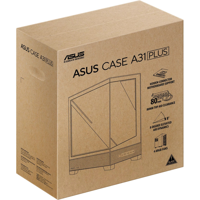 Load image into Gallery viewer, Asus a31 plus midi tower behuizing (zwart | 2x usb-a | 2x usb-c | tempered glass)
