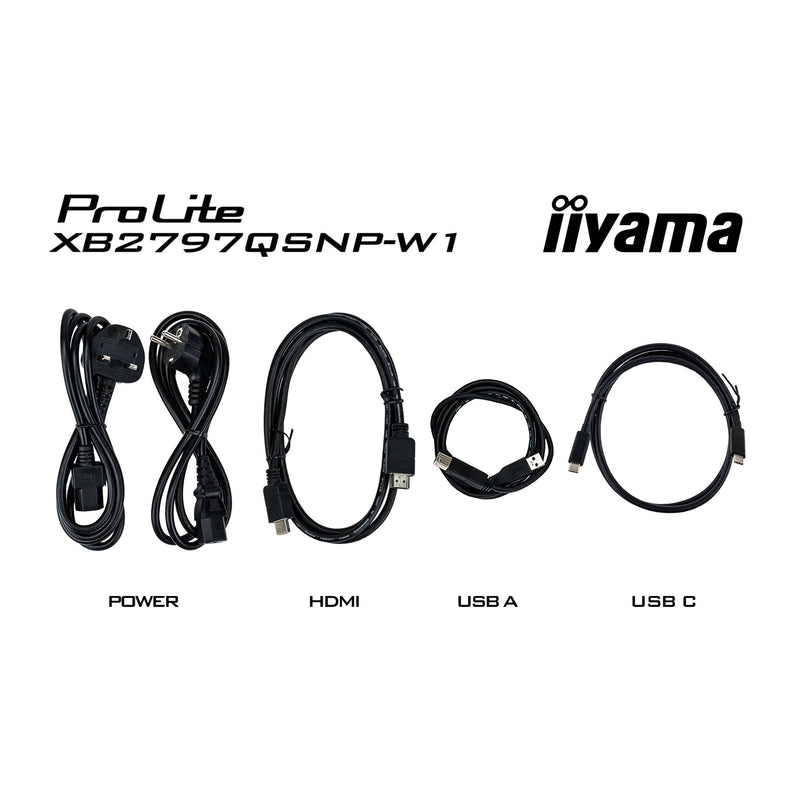 Load image into Gallery viewer, Iiyama prolite xb2797qsnp-w1 27 monitor (wit, hdmi, displayport, usb-c, lan, audio)
