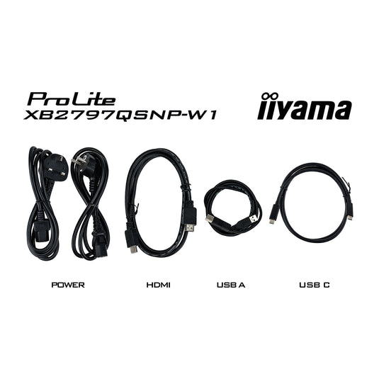 Iiyama prolite xb2797qsnp-w1 27 monitor (wit, hdmi, displayport, usb-c, lan, audio)