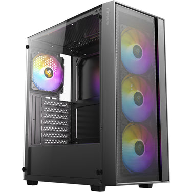 Antec ax65 argb midi tower behuizing (zwart | 3x usb-a | tempered glass)