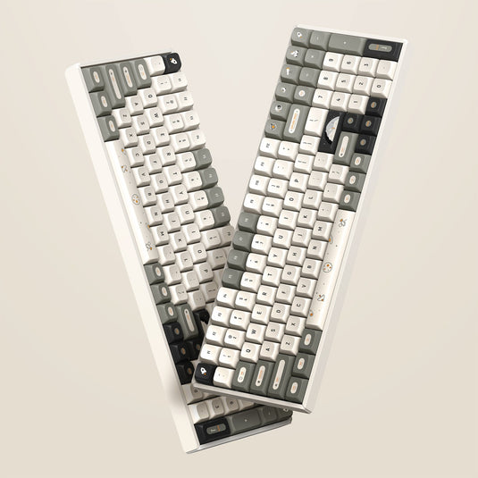 Iqunix f97 hitchhiker wireless mechanical keyboard (grijs, us lay-out (qwerty), cherry mx red, 96%, rgb leds, hot-swappable, pbt, 2.4ghz | bluetooth 5.1 | usb-c)