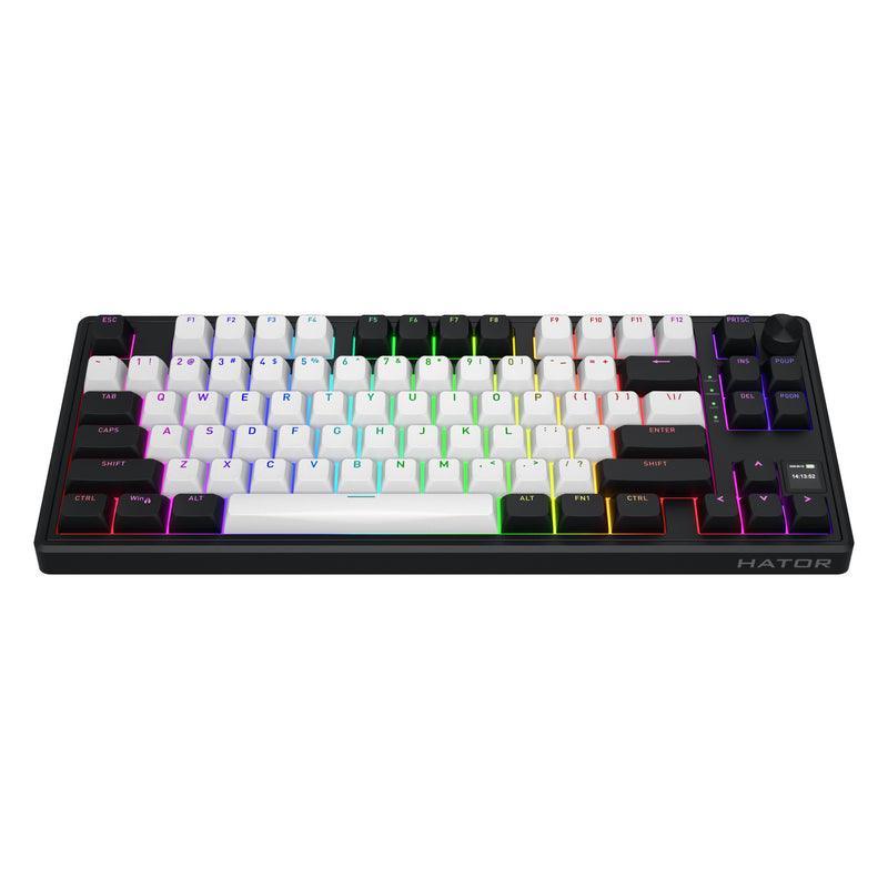 Chargez l'image dans la visionneuse de la galerie, Hator skyfall mag ultima 8k wireless rgb mechanisch gaming toetsenbord (zwart, us lay-out (qwerty), hator aurum ice, 80% (tkl), rgb, double-shot pbt, hot-swap, 2.4ghz | bluetooth | usb-c)
