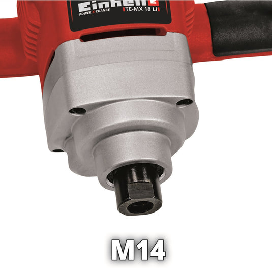 Einhell verf- en mortelmenger te-mx 18 li - solo roerwerk (rood zwart, accu en oplader niet inbegrepen)