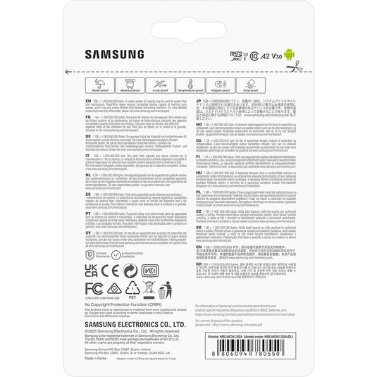 Samsung pro plus 512 gb microsdxc (2023) geheugenkaart (blauw, uhs-i u3, class 10, v30, a2)