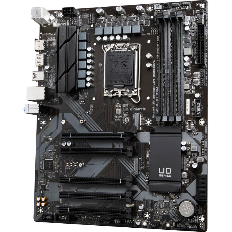 Load image into Gallery viewer, Gigabyte b760 ds3h ddr4 socket 1700 moederbord (zwart grijs, raid, gb-lan, sound, atx)
