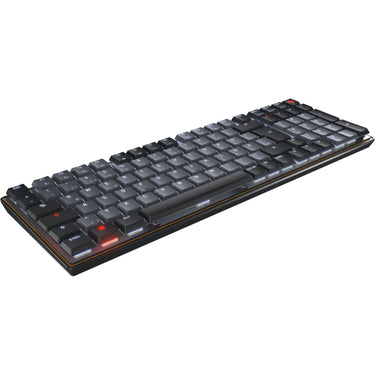 Cherry kw 550 mx lp mechanisch toetsenbord (zwart, us lay-out (qwerty), mx low profile 2.0 ivory, 96%, white leds, pbt keycaps)