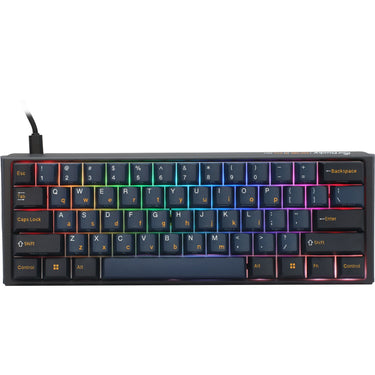 Ducky one 3 pro mini rgb mechanisch gaming toetsenbord (zwart, us lay-out (qwerty), cherry mx2a brown, 60%, rgb led, double-shot pbt, quack mechanics, hot swap)