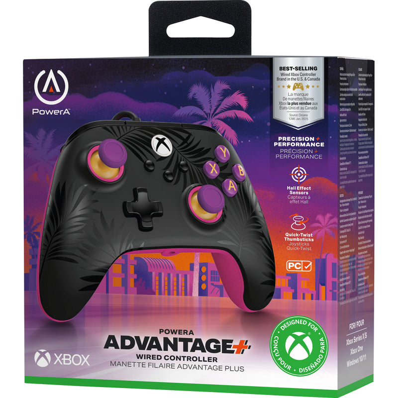 Afbeelding laden in galerijviewer, Powera advantage plus bedrade controller voor xbox series x|s - palmbomen in maanlicht (roze, xbox series x|s, xbox one, pc)
