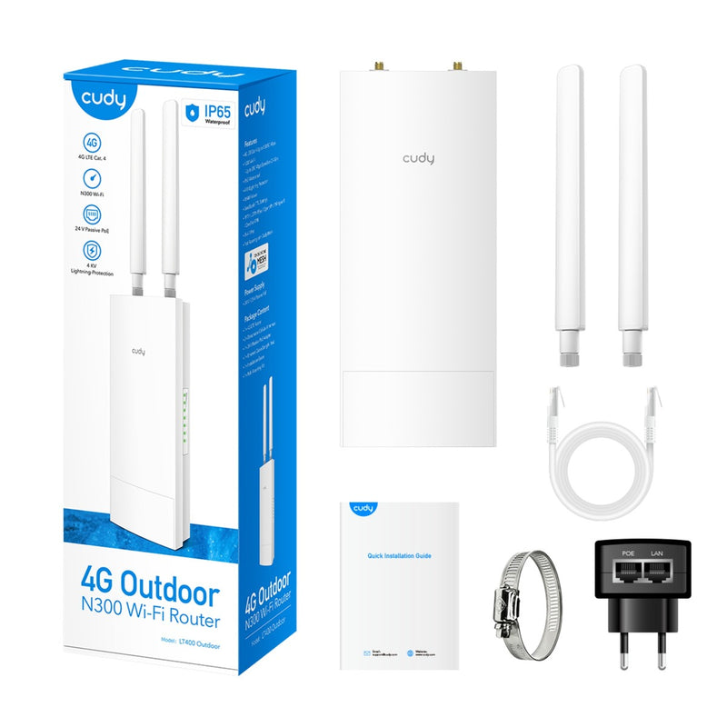 Load image into Gallery viewer, Cudy indoor outdoor 4g n300 wi-fi router (wit)
