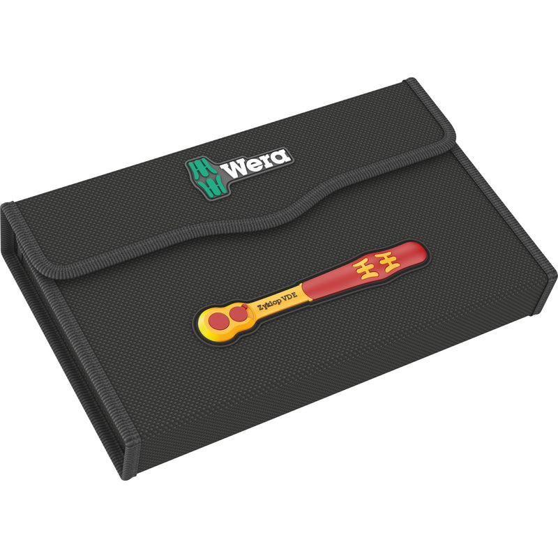 Load image into Gallery viewer, Wera 8100 sb vde 1 zyklop ratelset gereedschapsset (rood geel, 17-delig, geïsoleerd, voorzien van omschakelpal, 3 8 aandrijving, metrisch)
