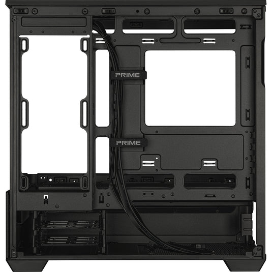 Asus prime ap202 midi tower behuizing (zwart | 2x usb-a | 1x usb-c | rgb | tempered glass)